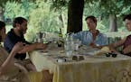 Amira Casar as Annella, Michael Stulhbarg as Mr. Perlman, Armie Hammer as Oliver and Timothee Chalamet as Elio in "Call Me By Your Name." (Sayombhu Mu