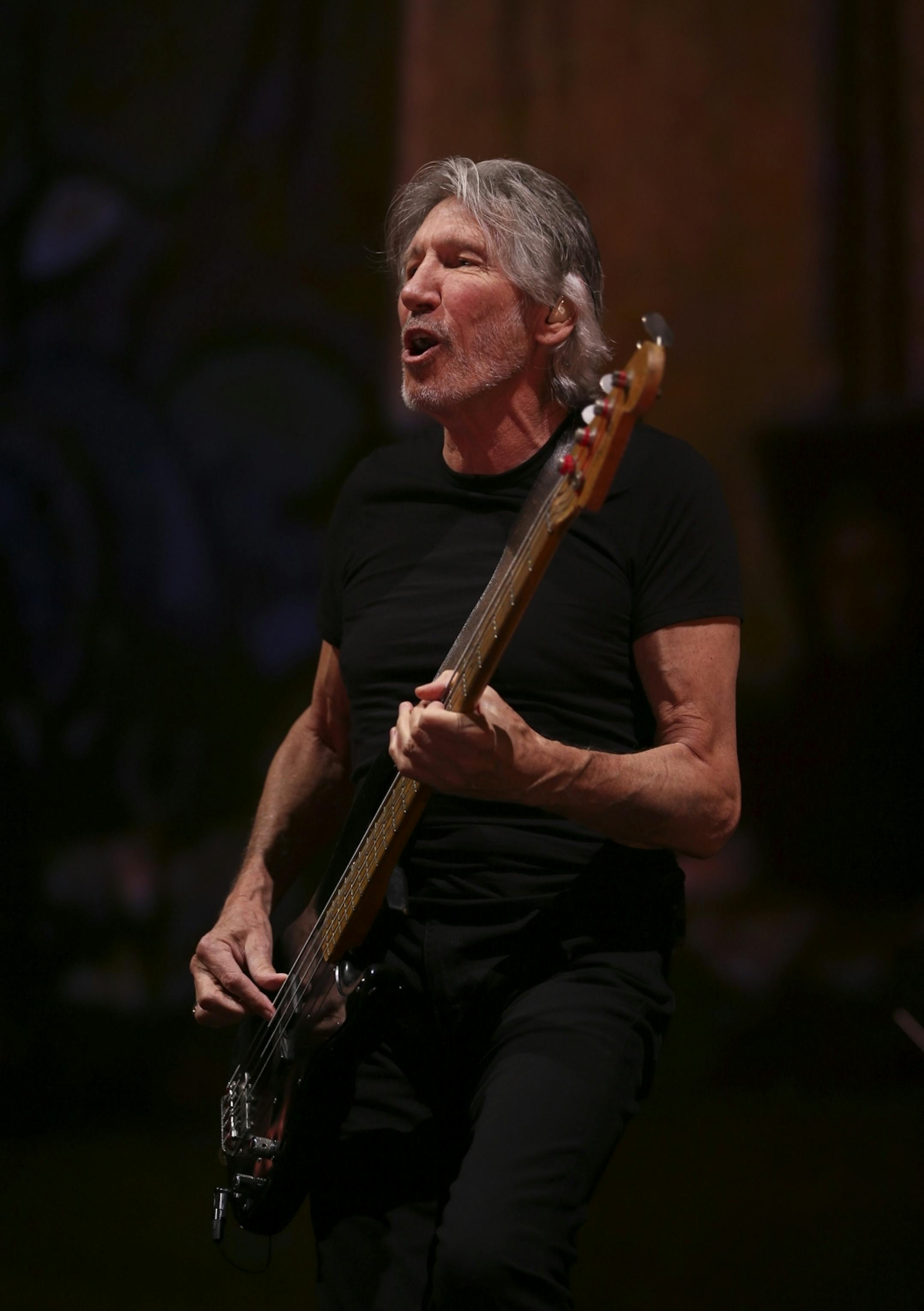 Roger Waters during "Time," the third song in his set Wednesday night at Xcel Energy Center in St. Paul.