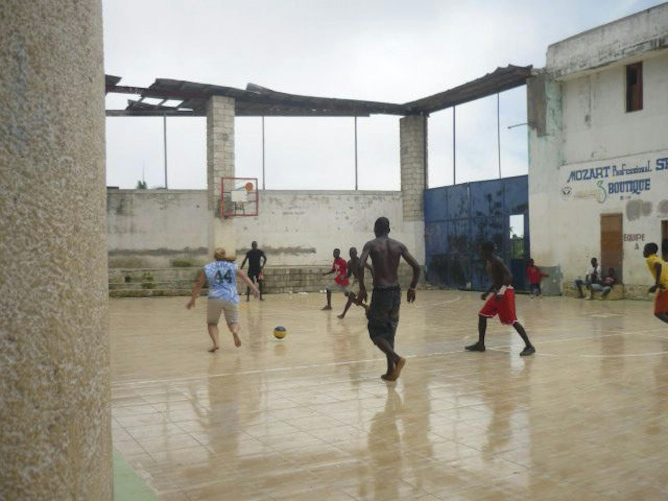 Provided by Claire Frances BakerClaire Frances Baker playing soccer in Haiti at the center where she was staying.