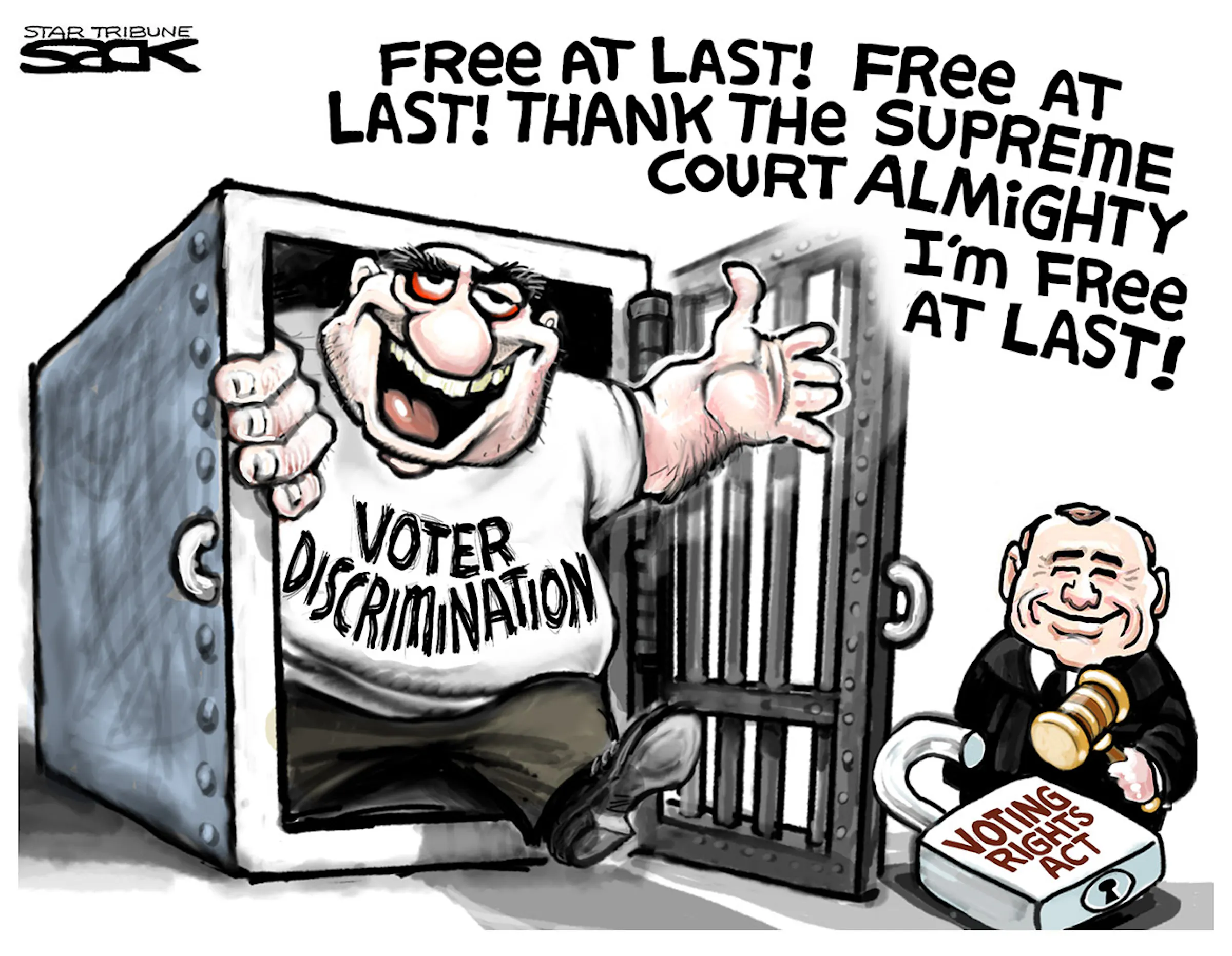 Steve Sack cartoon: Voter discrimination