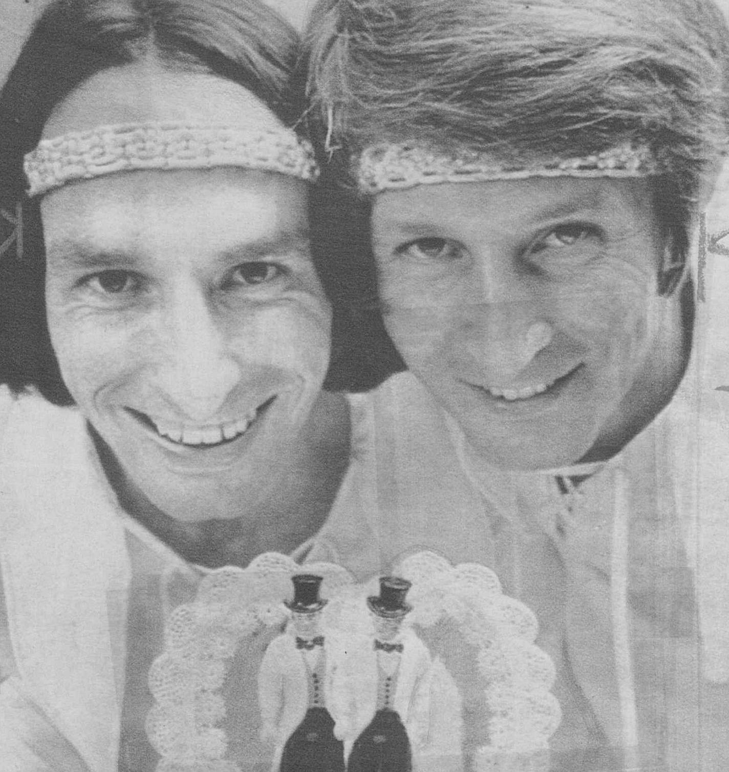 McConnell, left, and Baker at their Minneapolis wedding in 1971.