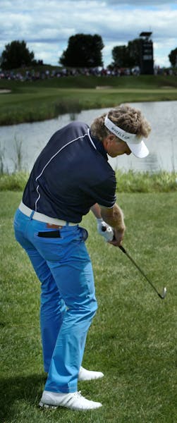 Bernhard Langer made his approach on the 9th hole.]The 2016 3M Championship Tournament features the returning champion Kenny Perry, former champion Be
