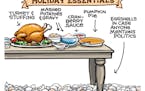 Sack cartoon: Thanksgiving essentials