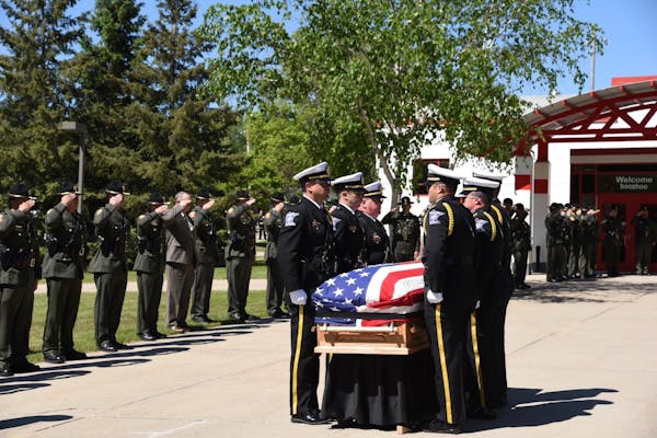 Minnesota conservation officer Sarah Grell was remembered during a funeral service Friday at the Grand Rapids IRA Civic Center. Grell died while on du