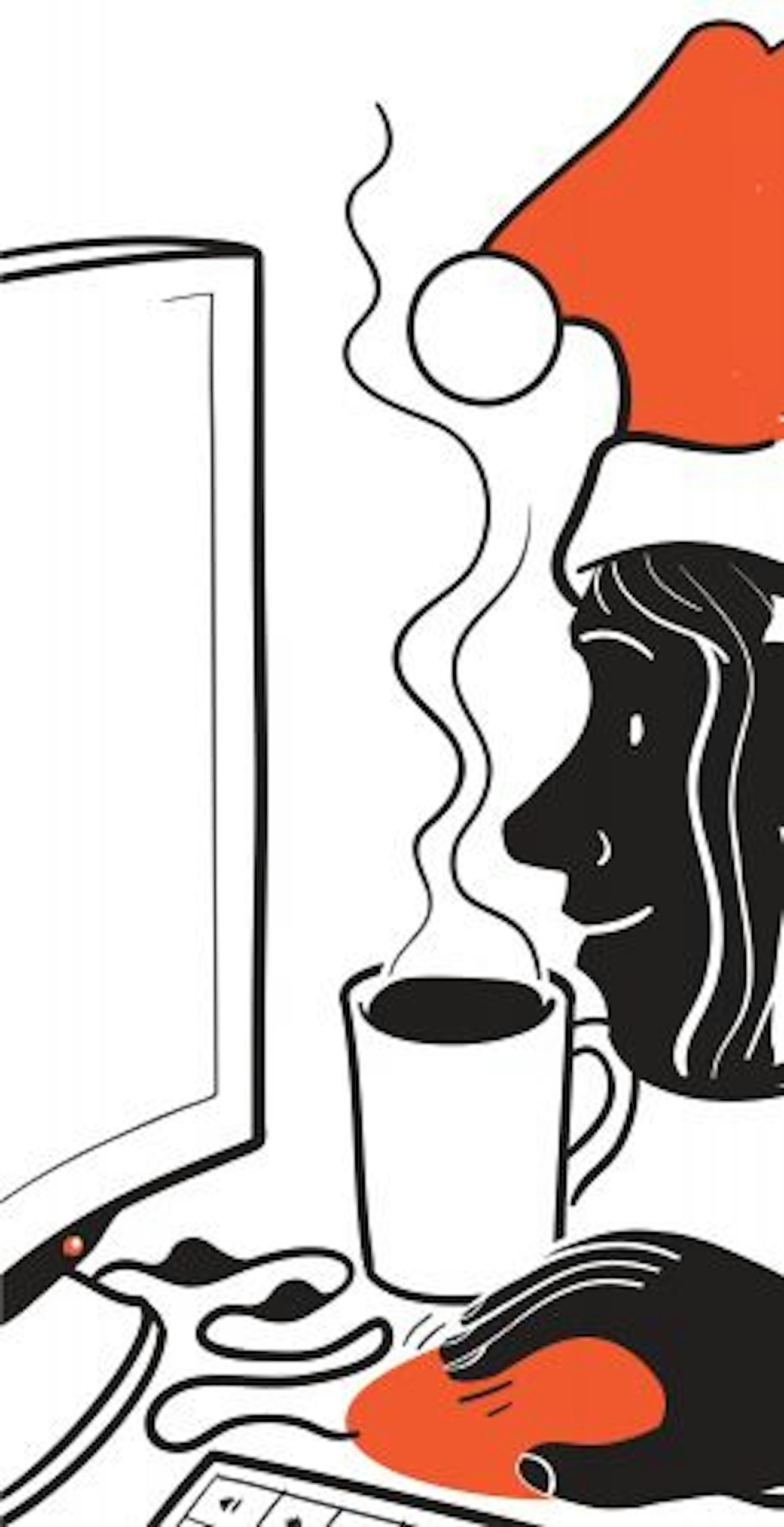 300 dpi Gabi Campanario color illustration of person doing online holiday shopping. The Seattle Times 2007<p> KEYWORDS: 04000000, 10000000, FIN, krtbusiness business, krtfeatures features, krtlifestyle lifestyle, krtnational national, krtworld world, leisure, LIF, krt, mctillustration, 04007009, ELC, electronic commerce, krtconsumergoods consumer goods, krtintlbusiness, krtnamer north america, krtusbusiness, u.s. us united states, 10017000, consumer issue, FEA, LEI, se contributed, campanario, c