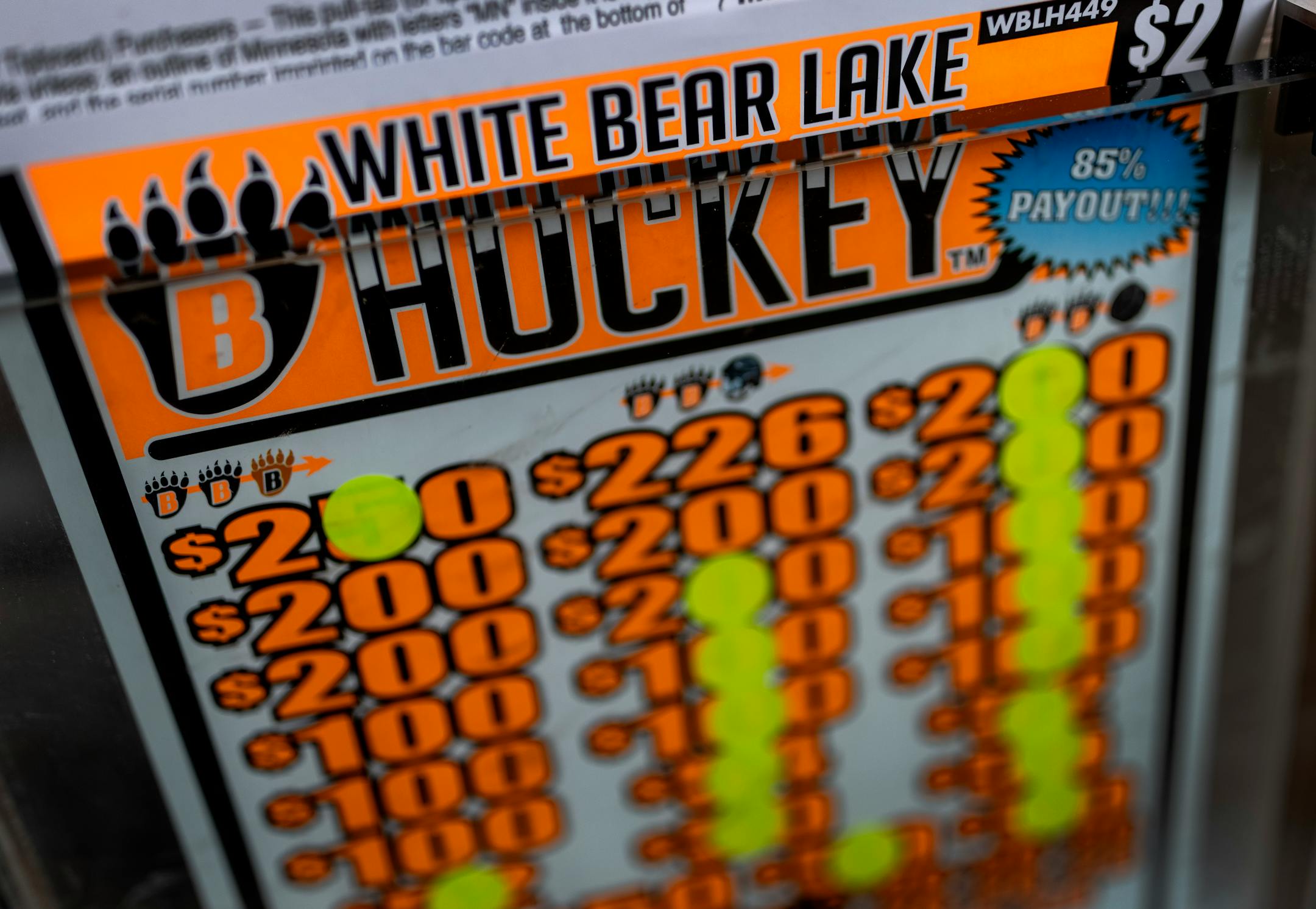 White Bear Lake Hockey Pull Tabs sold the JimmyÕs Food and Drink in Vadnais Heights.