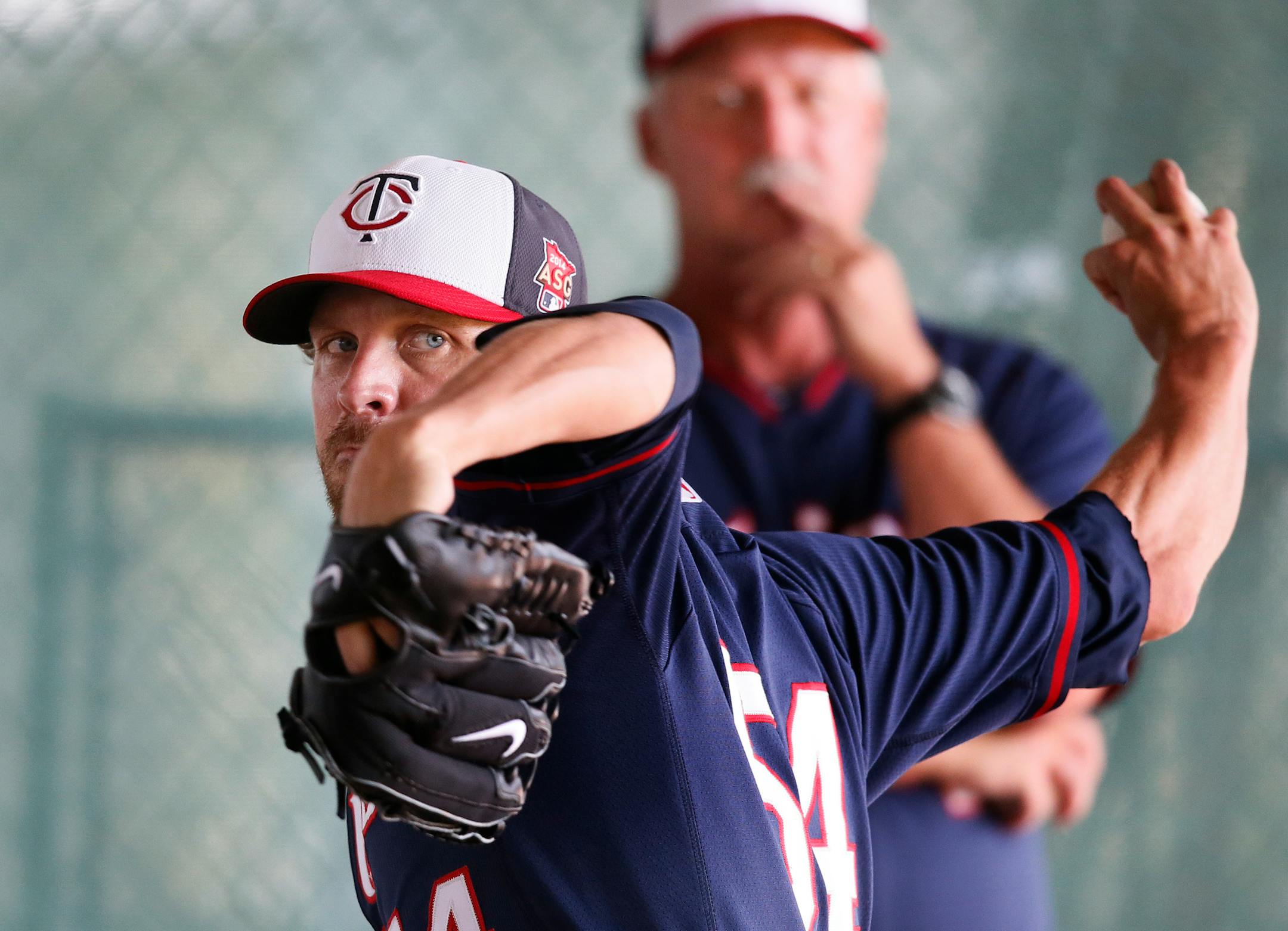 Twins pitcher Matt Guerrier on Monday Feb 24. 2014 in Fort Myers, Florida at Lee County Sports Complex.