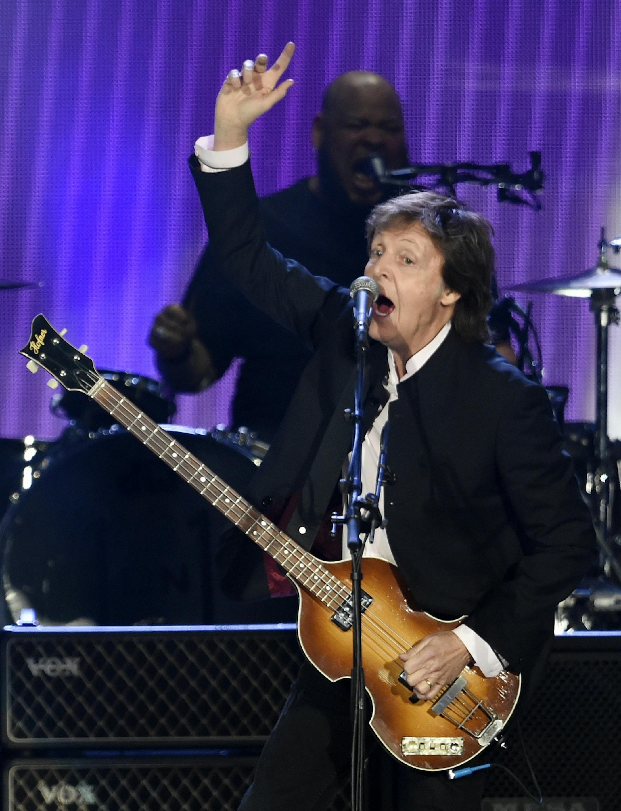 Paul McCartney performs on day 2 of the 2016 Desert Trip music festival at Empire Polo Field on Saturday, Oct. 8, 2016, in Indio, Calif.