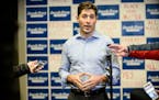 Minneapolis mayor elect Jacob Frey spoke to the media at his headquarters after it was announced that he won Tuesday night's mayoral election. ] AARON