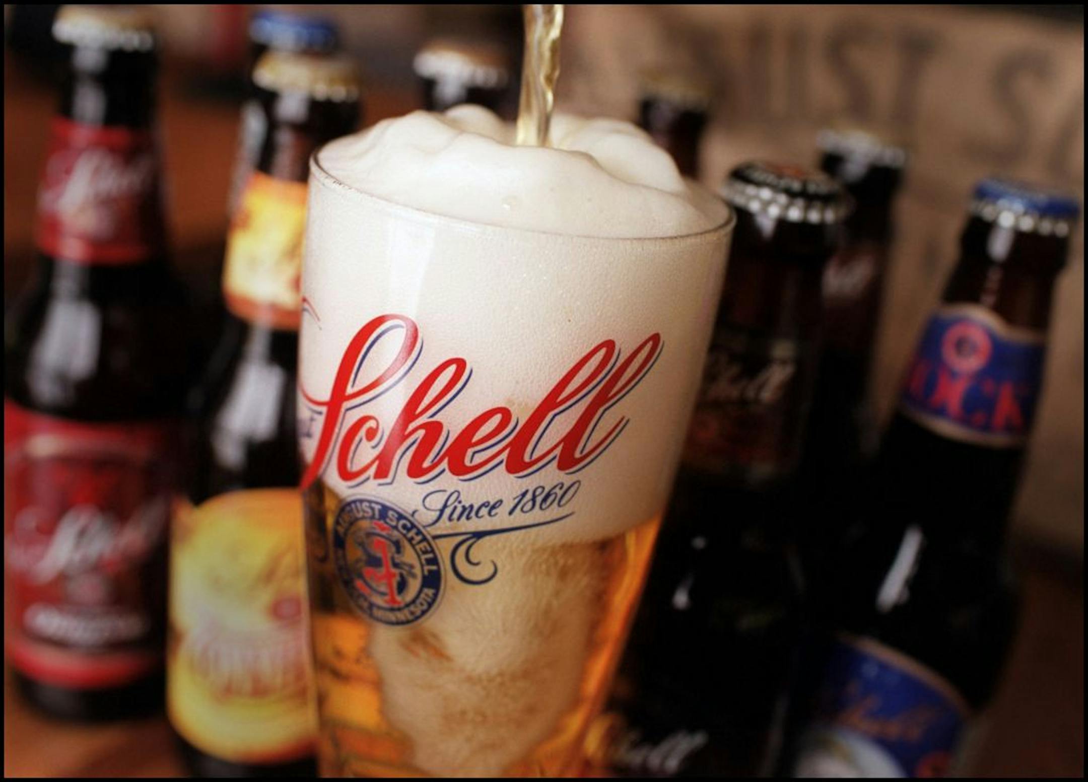 The Schell's Brewery company puts out about 12 different beers during different times of the year.