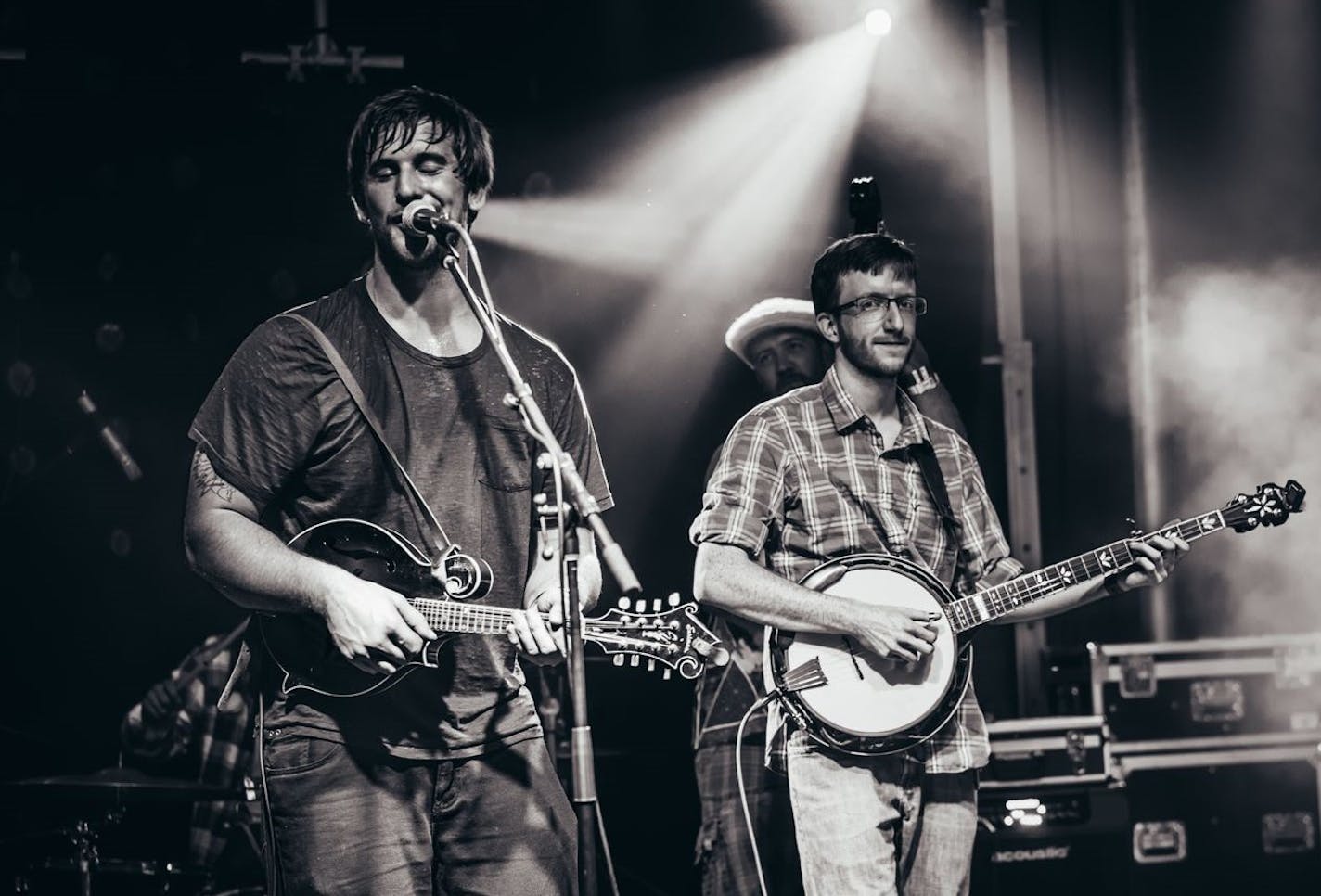 Max Graham, left, with Mike Hedding at one of Kind Country's many high-energy concerts.