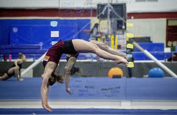 Gophers gymnast Lexy Ramler practiced earlier this month.