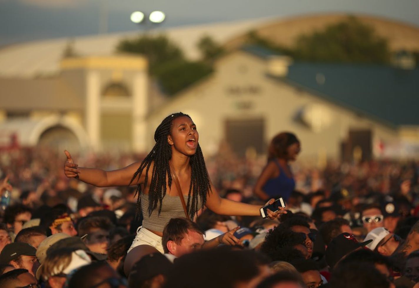 The crowd listened to Future on the Main Stage Sunday evening at Soundset 2016.