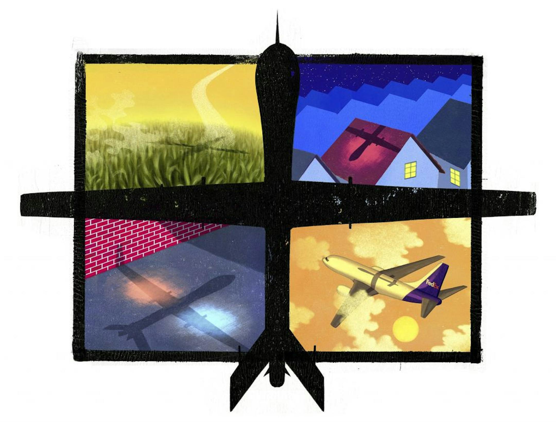 Illustration of drone aircraft.