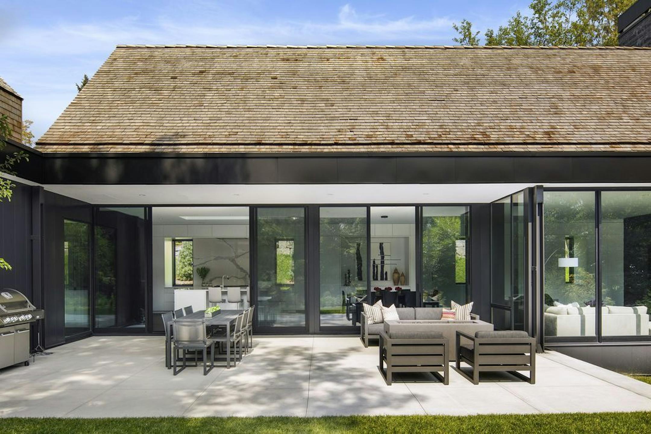 Outdoor living, grilling and dining patio on the south side.
