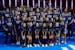 The USA Olympic swim team poses for a picture after the U.S. Olympic Swim Trials on Sunday, June 20, 2021, in Omaha, Neb. (AP Photo/Charlie Neibergall