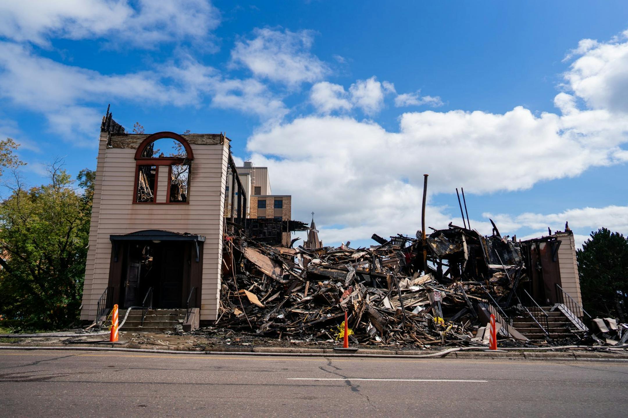 Little remained of Duluth's nearly 120-year-old Adas Israel Congregation synagogue after it was gutted by fire early Sept. 9. ORG XMIT: MIN1909101847290069