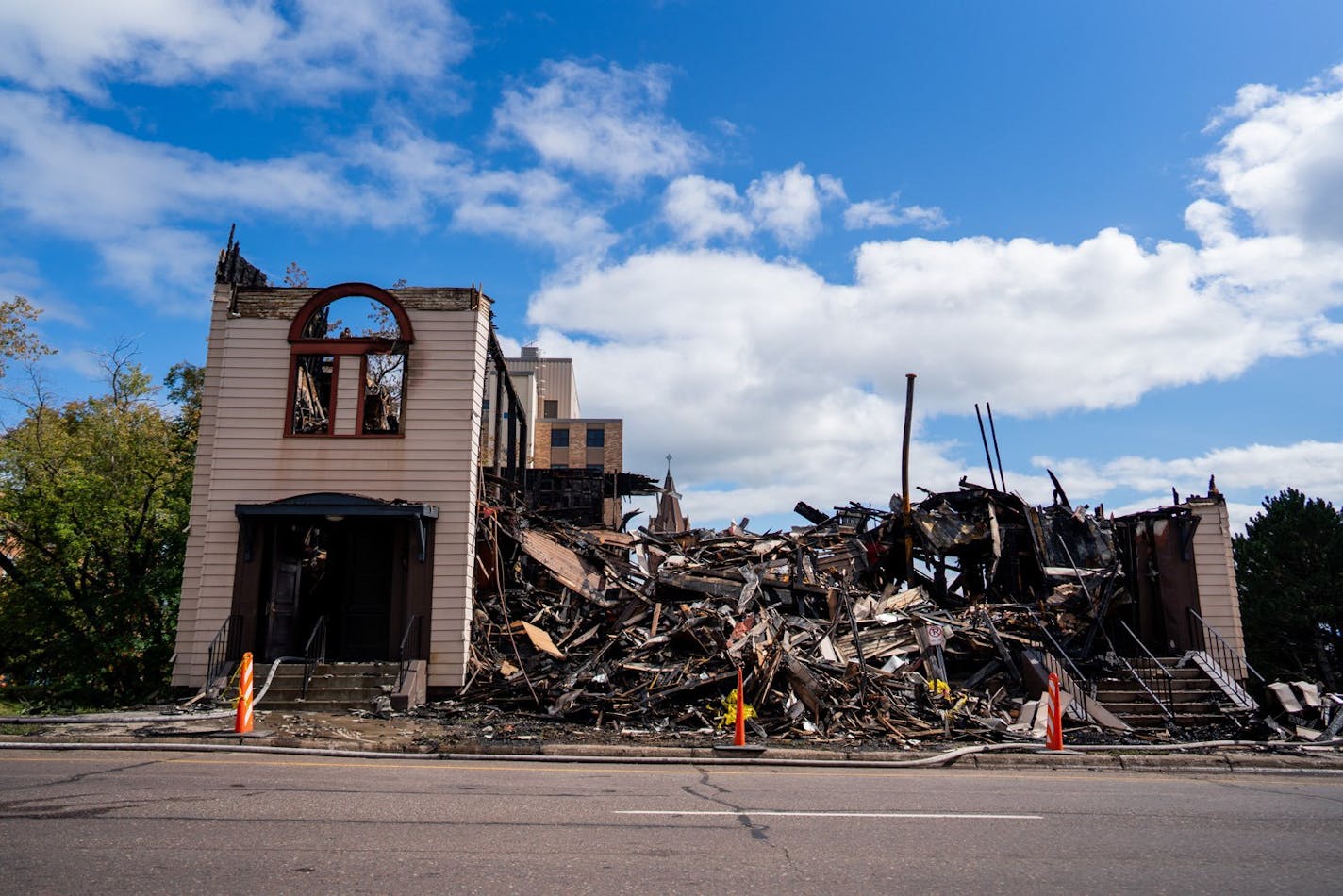 Little remained of Duluth's nearly 120-year-old Adas Israel Congregation synagogue after it was gutted by fire early Sept. 9. ORG XMIT: MIN1909101847290069