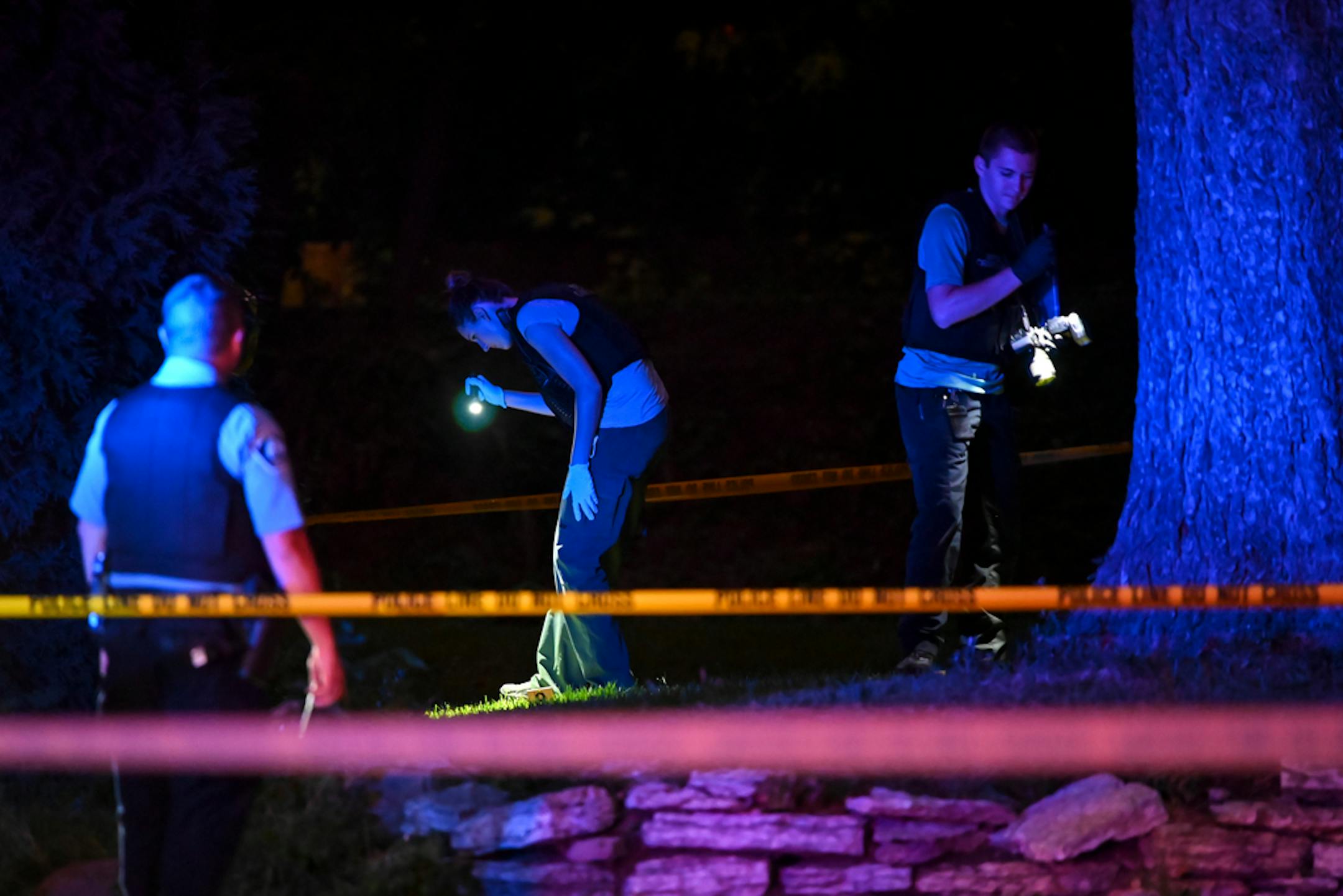 The Minneapolis Police Crime Lab Unit investigated the scene of an Aug. 28 shooting in north Minneapolis, in which multiple people were reported shot.