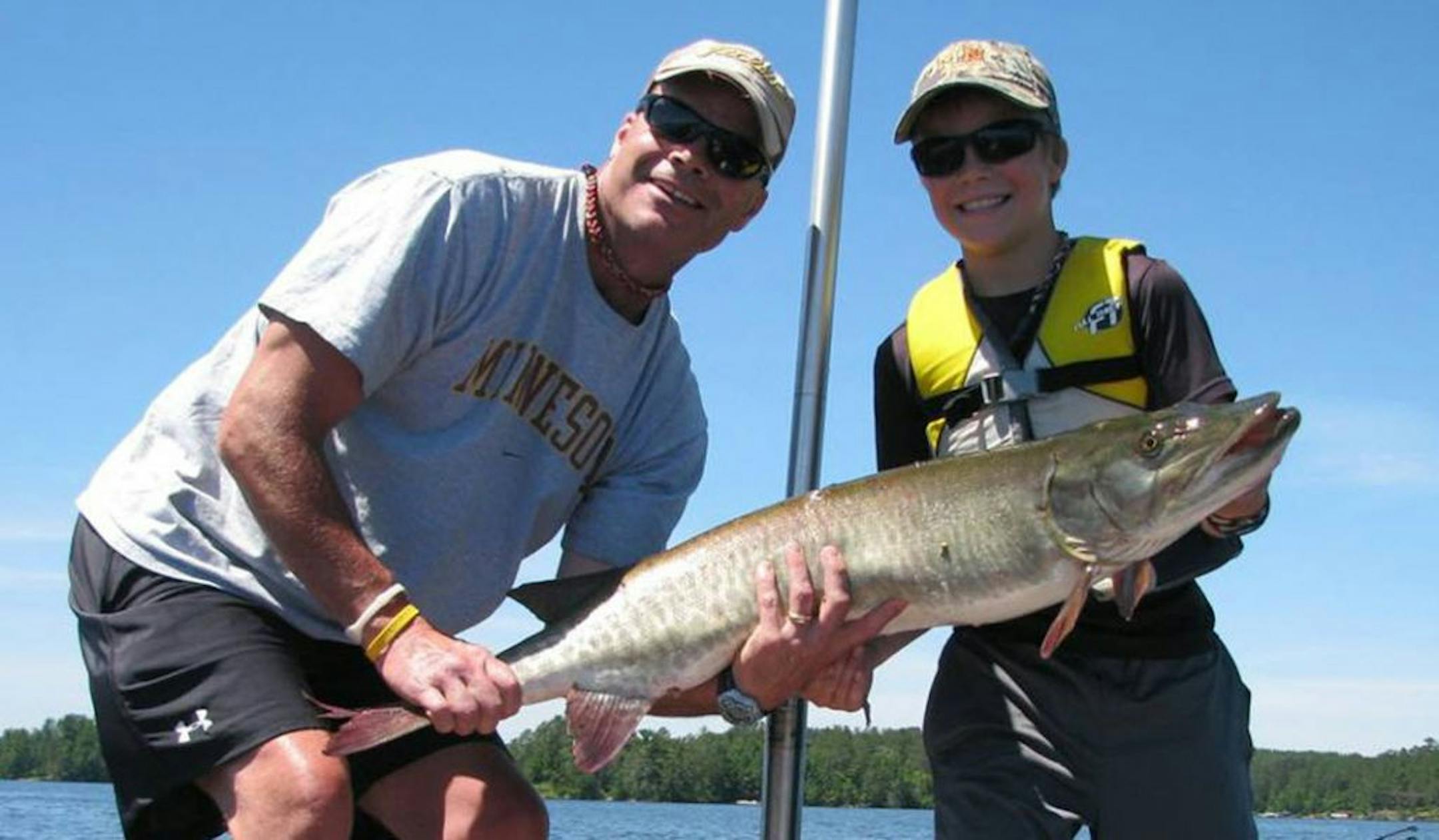 FIRST MUSKIE Jackson Utermarck, 9, of Fairmont, Minn., caught and released this 44-inch muskie � his first � on Lake Vermilion. �When it she , we had to hang on to Jackson as he was almost pulled in,�� reported his dad, Jim. �He was so excited he was still shaking 30 minutes later.��