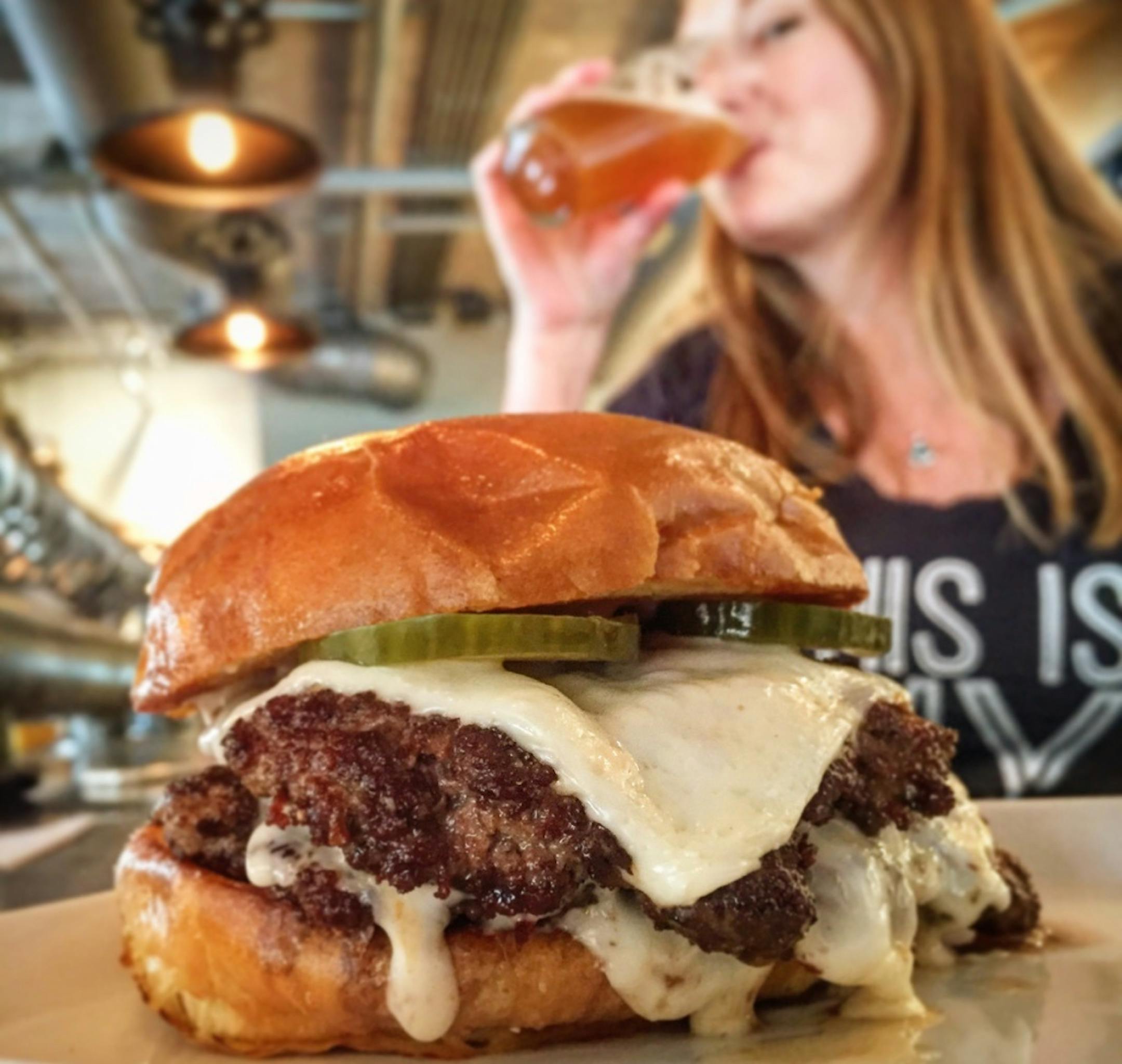 An Instagram'd burger at Borough.