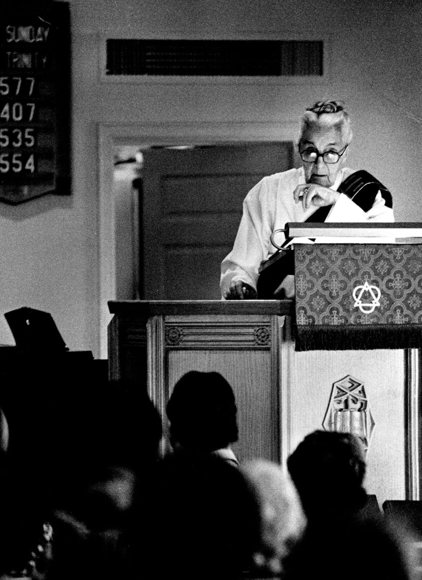 August 19, 1974 Dr. Jeannette Piccard peered down from the pulpit at St. Nicholas Episcopal Church in Richfield Sunday as she addressed the congregation. Piccard peered down from pulpit in Richfield in 1974 Dr. Jeannette Piccard suggested Sunday that Episcopalians combine the power of the pocketbook with prayer to support the controversial effort by her and 10 other women who are seeking to become the first female priests in the Episcopal Church. You can put your money in escrow," said the spry,