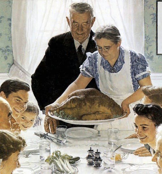 Star Tribune file photo Norman Rockwell's iconic painting of Thanksgiving dinner. ORG XMIT: MIN2015112313052724