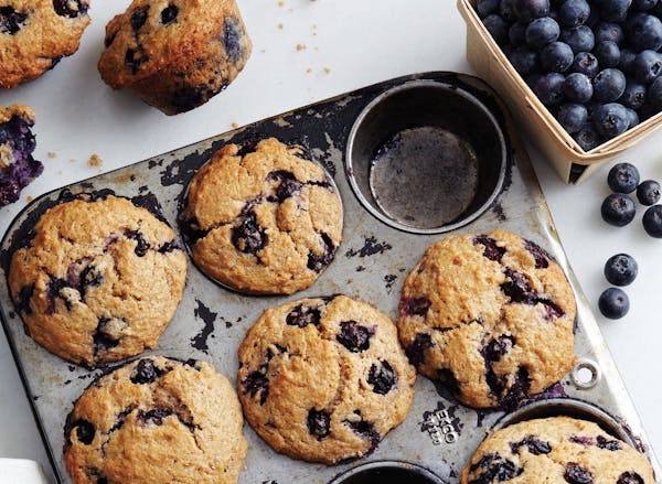 Blueberry Bran Muffins from "Baking With Less Sugar" by Joanne Chang.