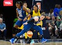 Los Angeles Sparks guard Odyssey Sims took a flagrant foul from Lindsay Whalen during last year's WNBA Finals.