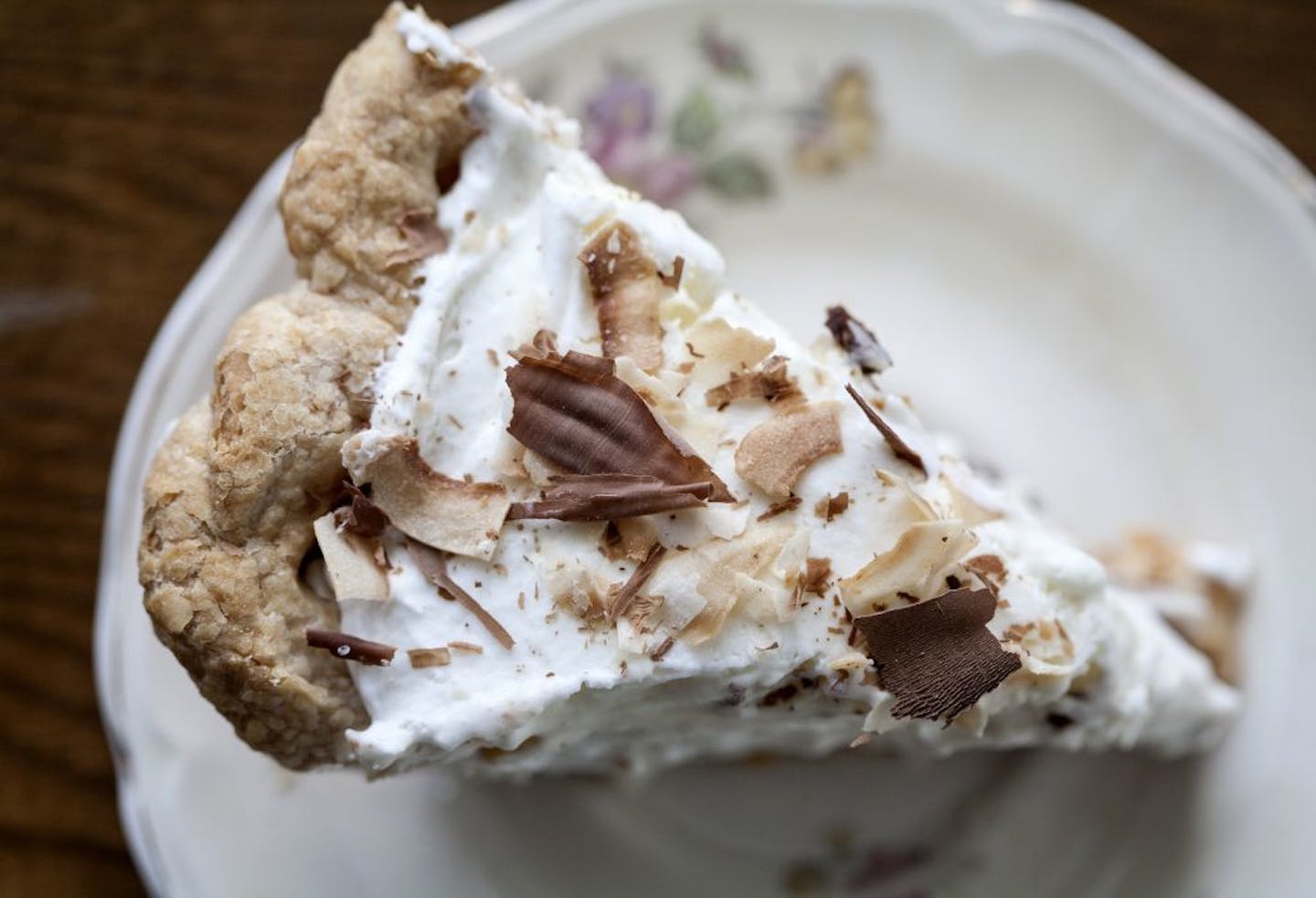 A slice of chocolate coconut cream pie at Honey and Rye in St. Louis Park December 17, 2013.