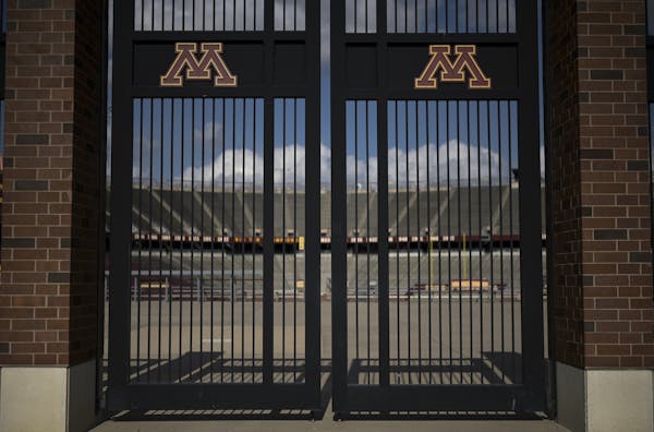An empty TCF Bank Stadium, home of the University of Minnesota Gophers, was photographed Thursday, Aug. 13, 2020 in Minneapolis, Minn. ] aaron.lavinsk