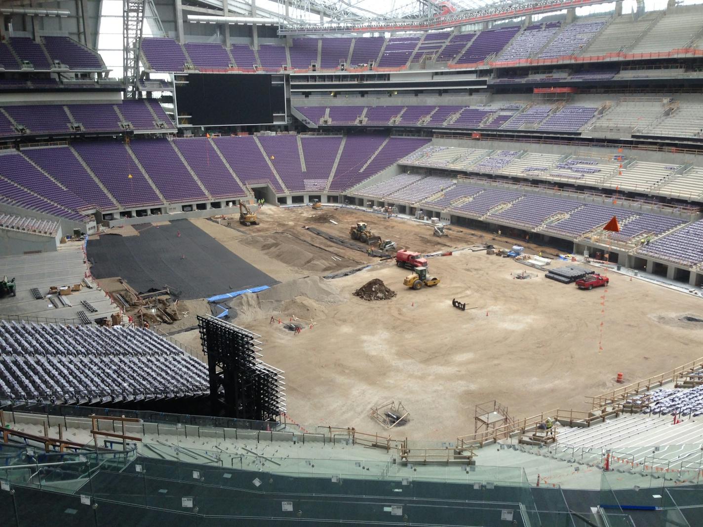 The view from where couches will soon be in Club Purple, a premium seating area at U.S. Bank Stadium Photo/Michael Rand