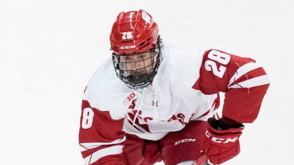 Charlie Stramel, the Wild’s pick at No. 21 overall in the NHL draft, was a freshman at Wisconsin last season.