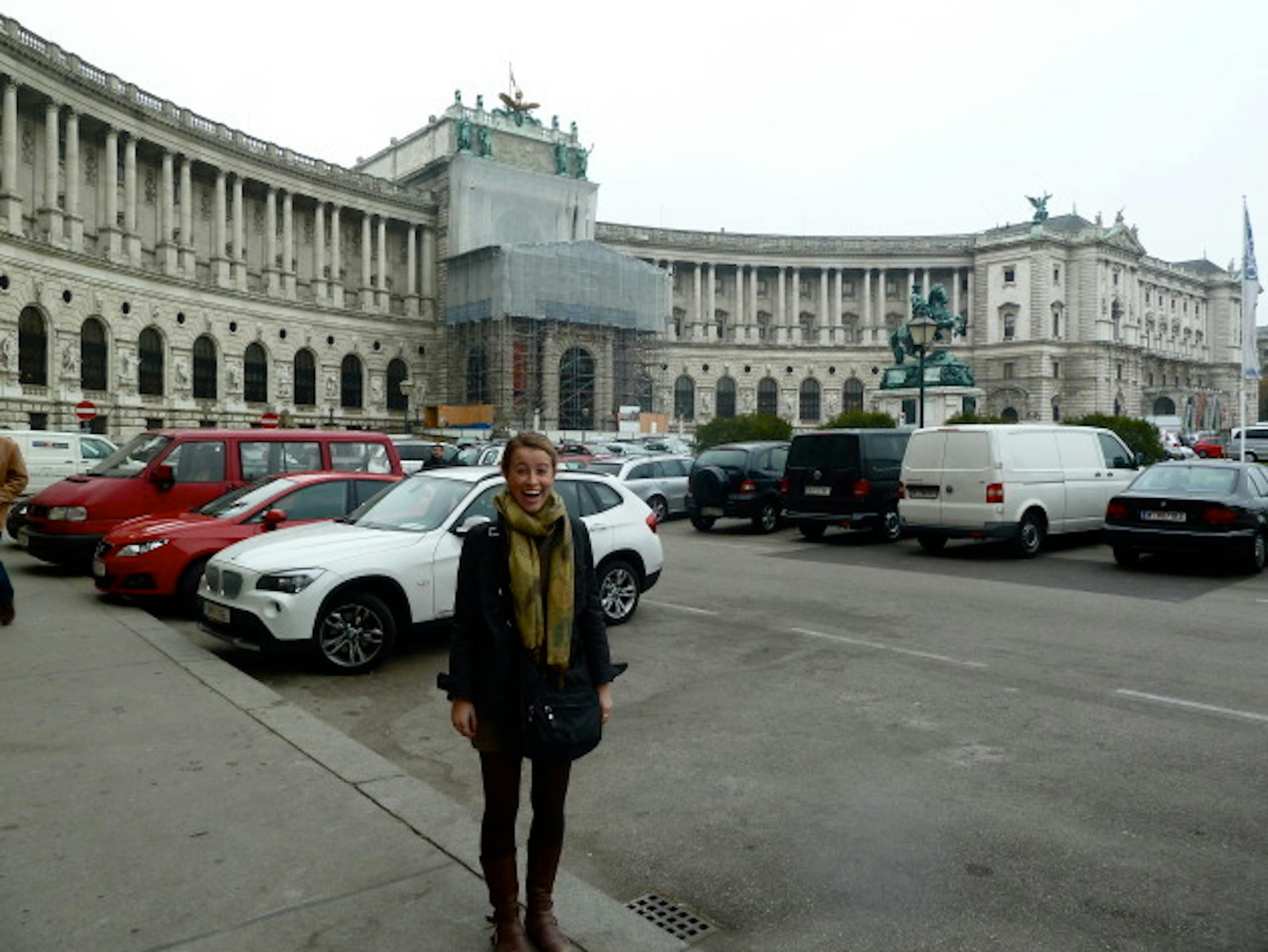 Outside of the Habsburg Palace, Vienna. Don't mind the construction!