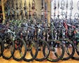 Mountain bikes are displayed at Cycles Etc bicycle shop in Salem, N.H., Wednesday, July 10, 2019. (AP Photo/Charles Krupa)