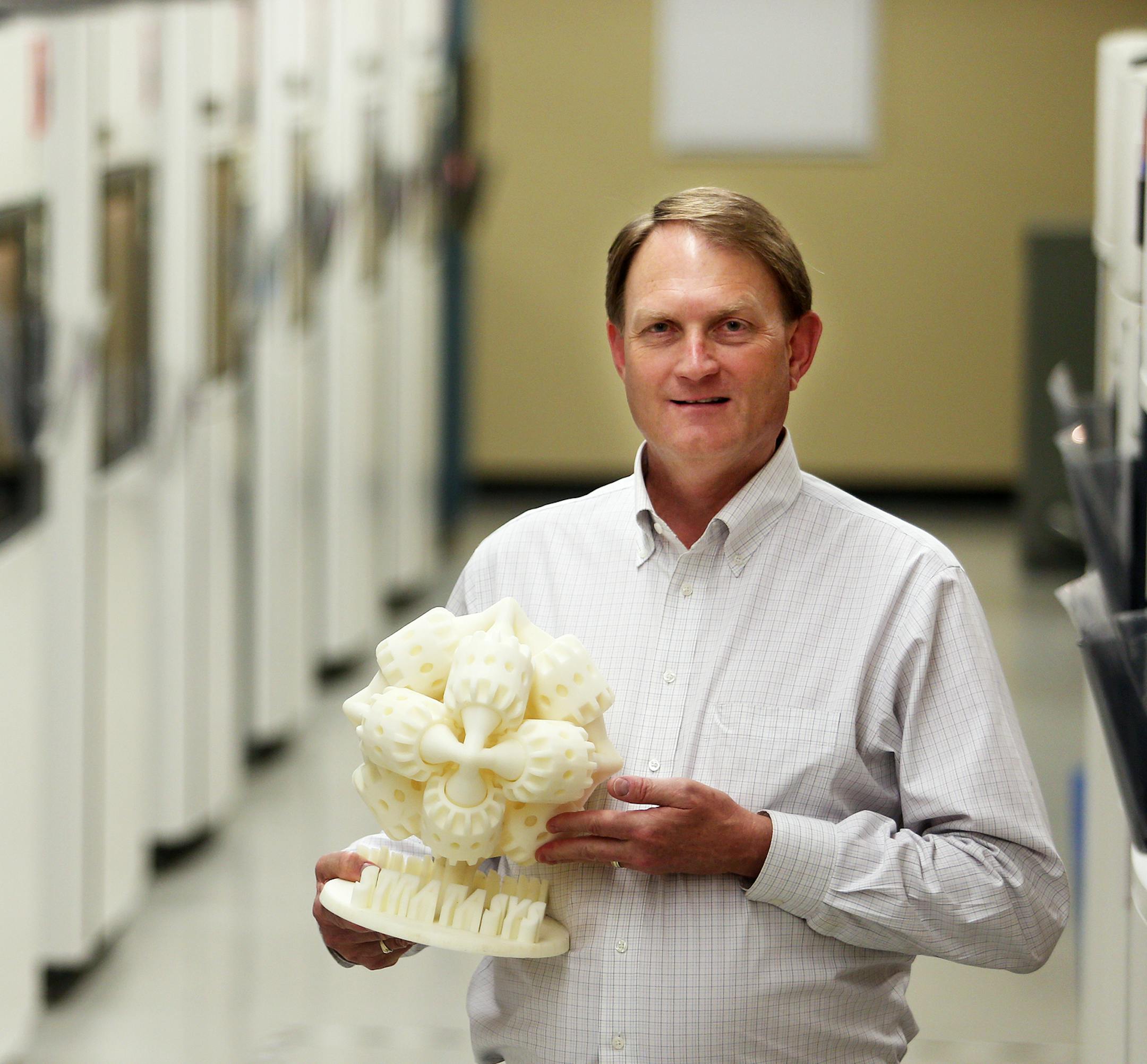 Scott Crump, the chairman and co-founder of Stratasys in Eden Praire, MN on August 29, 2013. ] JOELKOYAMA&#x201a;&#xc4;&#xa2;joel koyama@startribune Stratasys, which is riding the wave of 3-D printer popularity, is adding about 160 jobs in Minnesota this year, even though it now officially headquartered in Israel. Minnesota is benefitting from last year's merger of Stratasys with Israeli firm Objet, which made the combined firm No. 1 in markets ranging from automotive design to consumer jewelry,