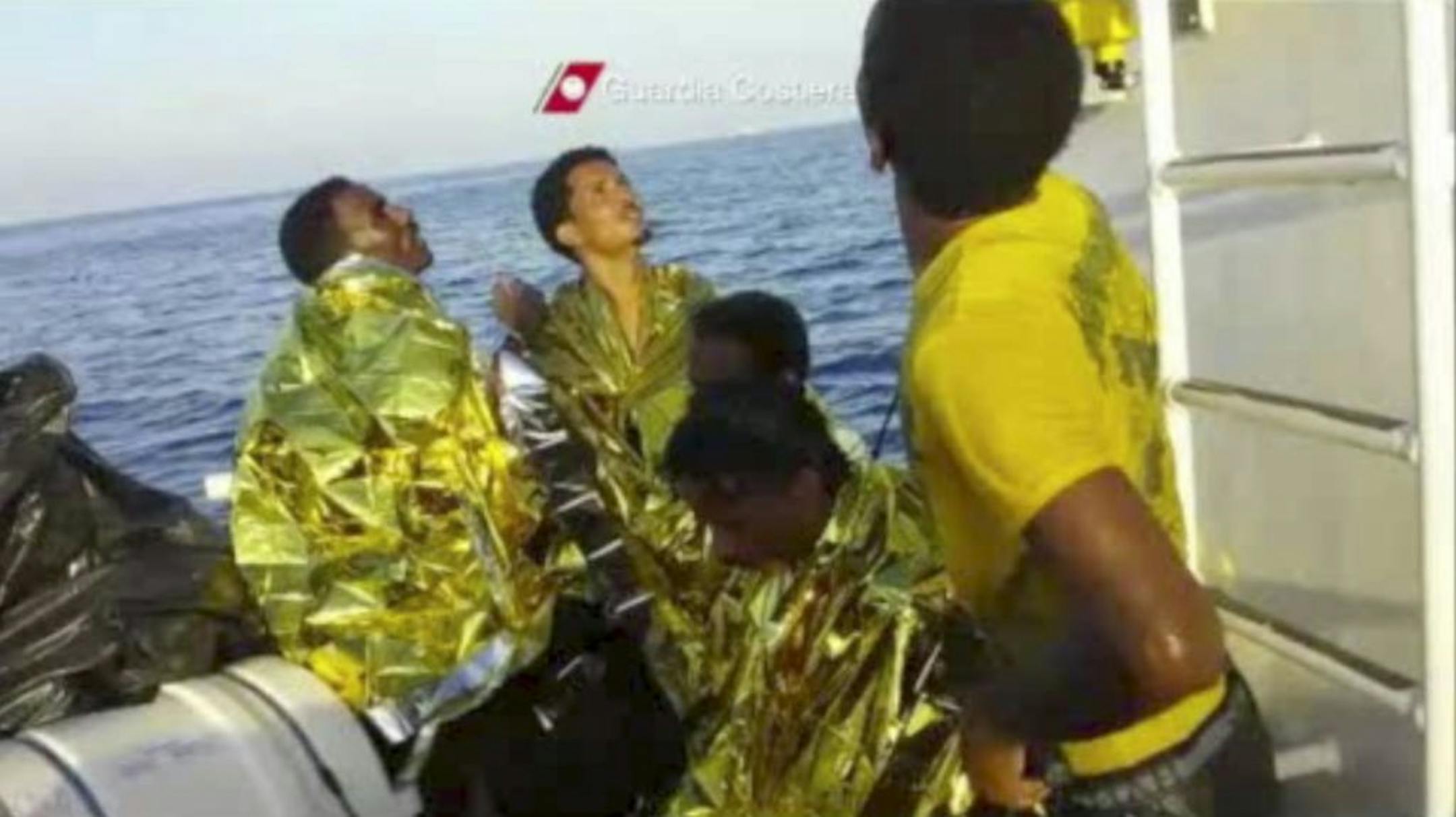 A ship transporting hundreds of migrants being rescued by the Italian Coast Guard off the Sicilian island of Lampedusa, Italy. in early October.
