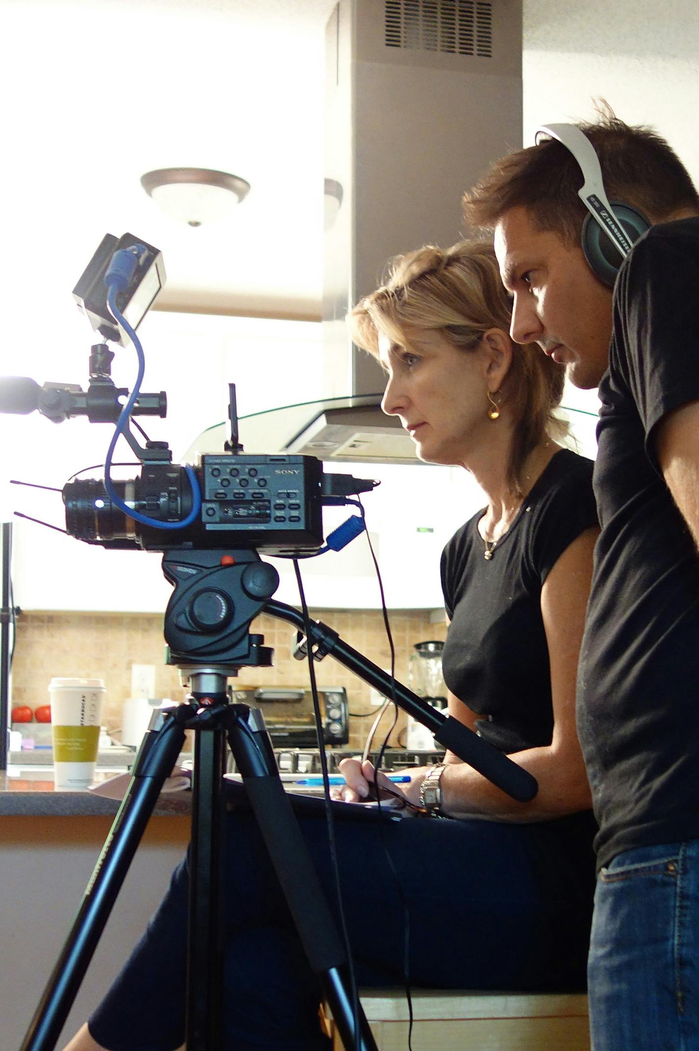 Minneapolis filmmaker Larkin McPhee with cinematographer Steve Fischer.