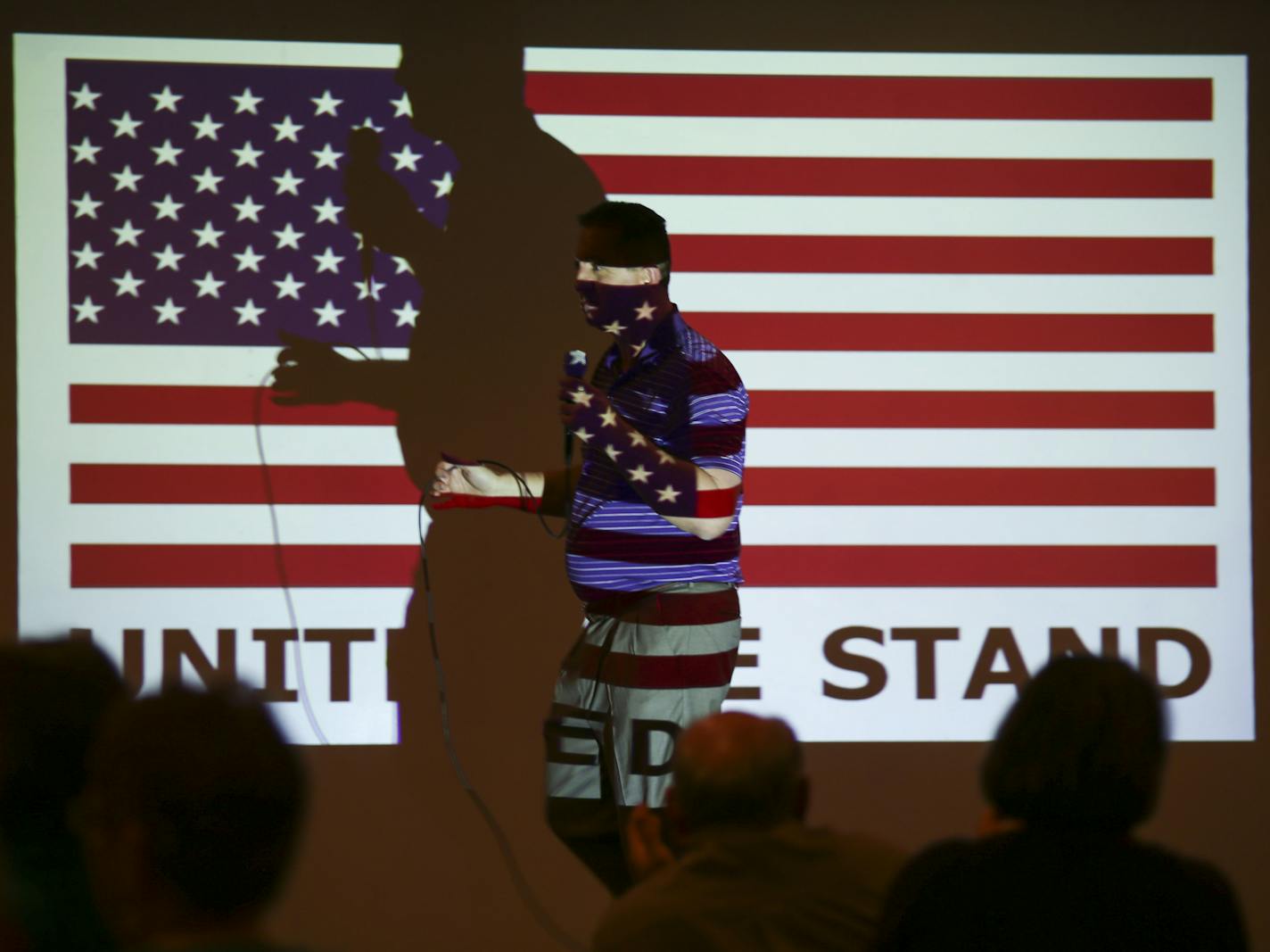 Ron Branstner at the conclusion of his talk last month at the Landing restaurant in Avon, Minn.