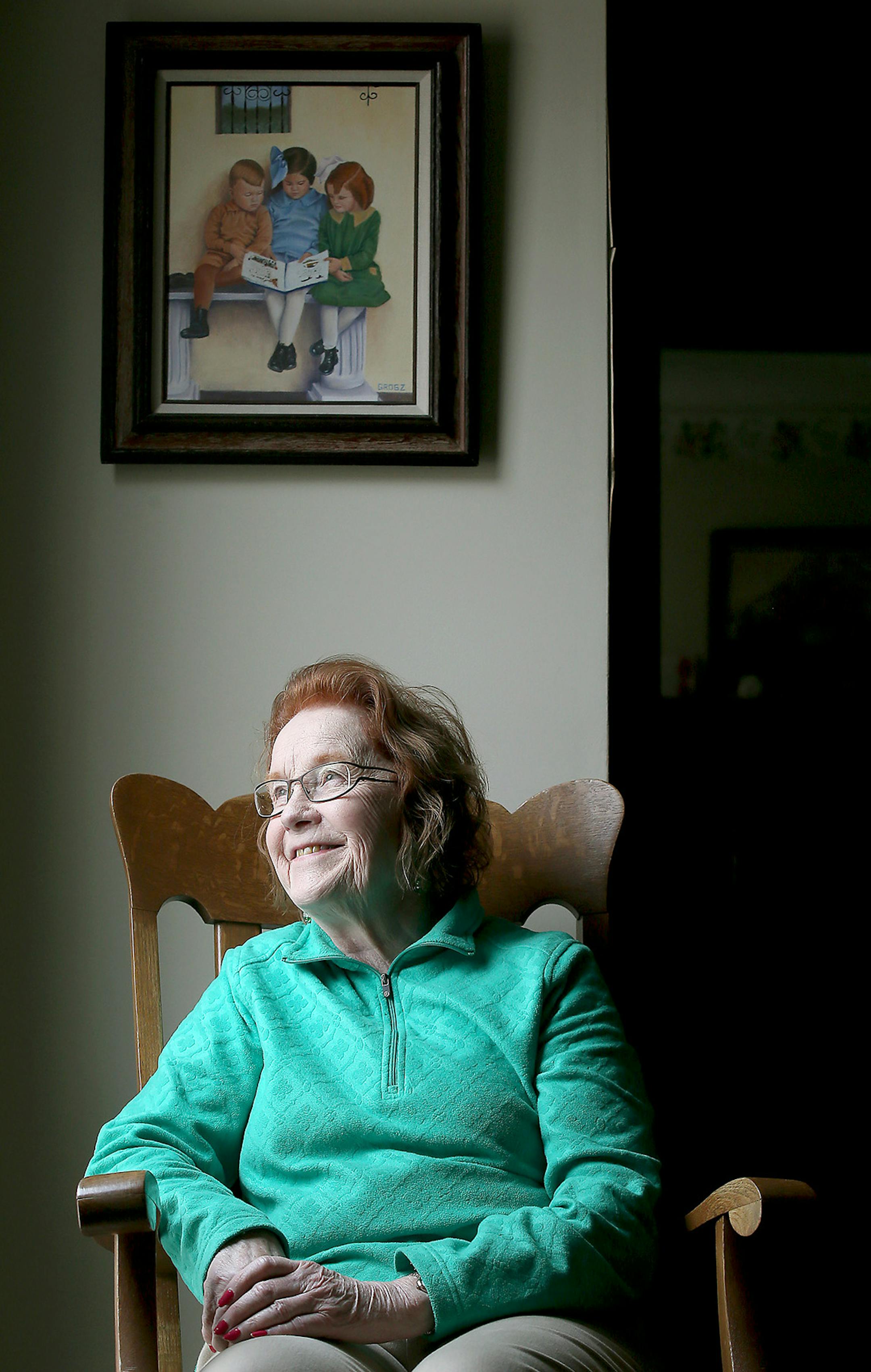 Alice Ellison sat in her favorite chair that belonged to her father so she could enjoy the natural window light, Tuesday, April 21, 2015 in Plymouth, MN. For her 90th birthday Ellison's gift to the planet at the start of her tenth decade is the array of solar panels installed last week on the roof of her Plymouth home. Before the solar panels, Ellison depended mostly on light coming from her windows and doors. ] (ELIZABETH FLORES/STAR TRIBUNE) ELIZABETH FLORES • eflores@startribune.com
