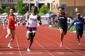 Irondale's Juriad Hughes Jr. wins the 100-meter dash, among his three victories Saturday.
