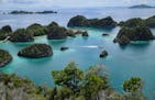 The overlook atop Pianemo Hill, in the Fam Islands group, offers one of the most iconic views in Raja Ampat. (Mark Johanson/Chicago Tribune/TNS)