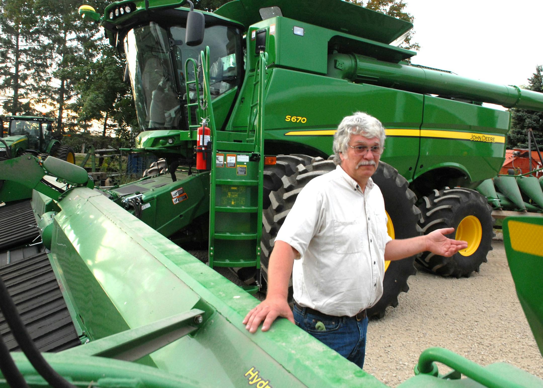 John Peterson and his family raise corn and soybeans on 1,600 acres near North Branch, Minn., where he has practiced no-till planting since the 1990s. Technology has radically changed the way he farms, he says, noting that he trades for new a new $350,000 combine and three tractors each year to minimize maintenance and other costs. Computer and GPS controlled, the machines can steer themselves down mile-long fields to plant, fertilize or harvest, varying their routes in that distance year after