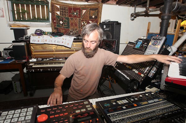 Martin Dosh worked in his home studio composing the score for the film "Universe," which will play at the Square Lake Film Festival, Friday, July 31, 