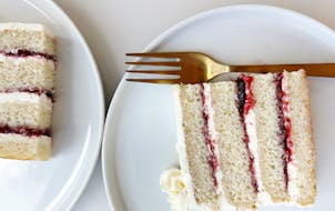 For light and fluffy Lemon Raspberry Cake, be sure your ingredients are mixed well.