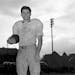 FILE - In thi Sept. 8, 1948, file photo, Minnesota halfback Billy Bye is shown. Bye, a halfback at Minnesota in the 1940s, drowned in a boating accide