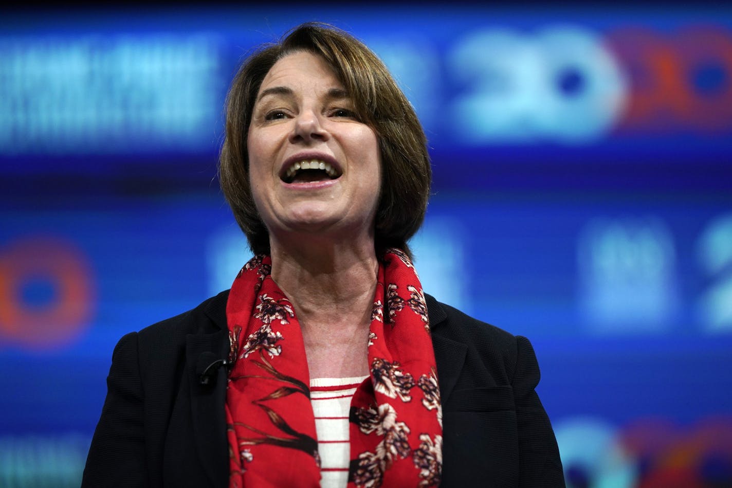 Democratic presidential candidate Sen. Amy Klobuchar, D-Minn., speaks at a National Education Association forum in Houston, Texas on July 5, 2019. (AP Photo/David J. Phillip)