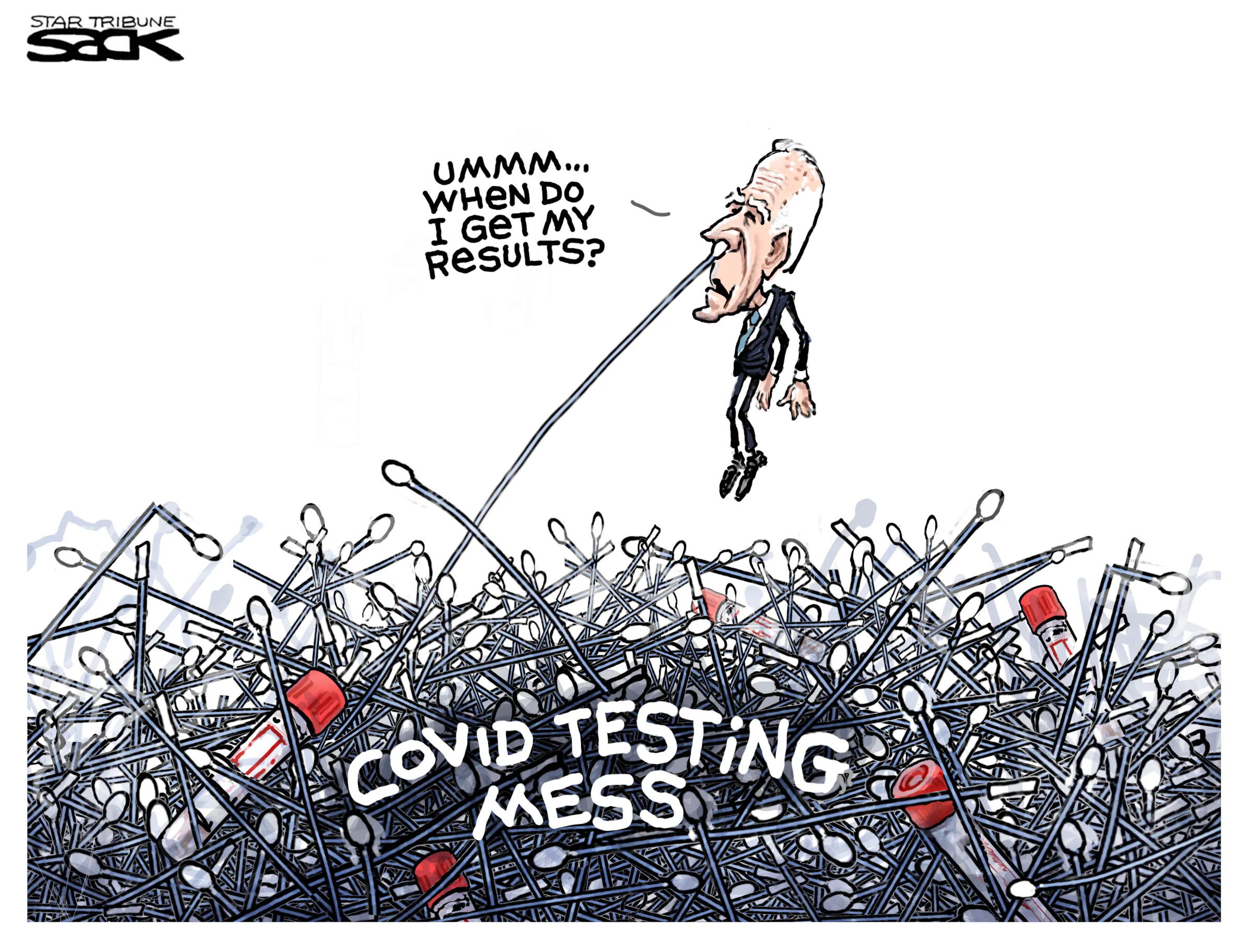 Sack cartoon: The COVID testing mess