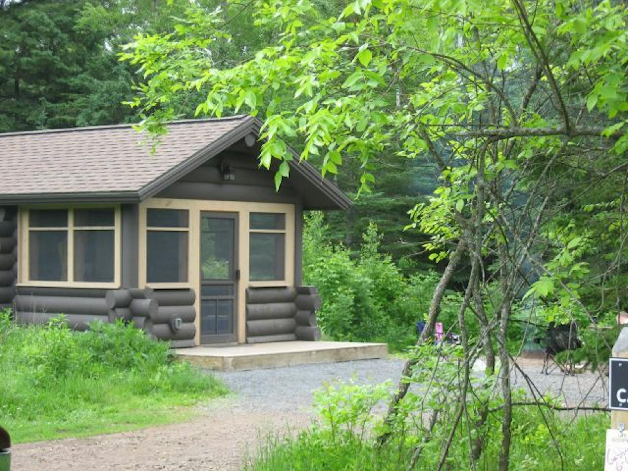 This is a Log style cabin at Jay Cooke State Park.