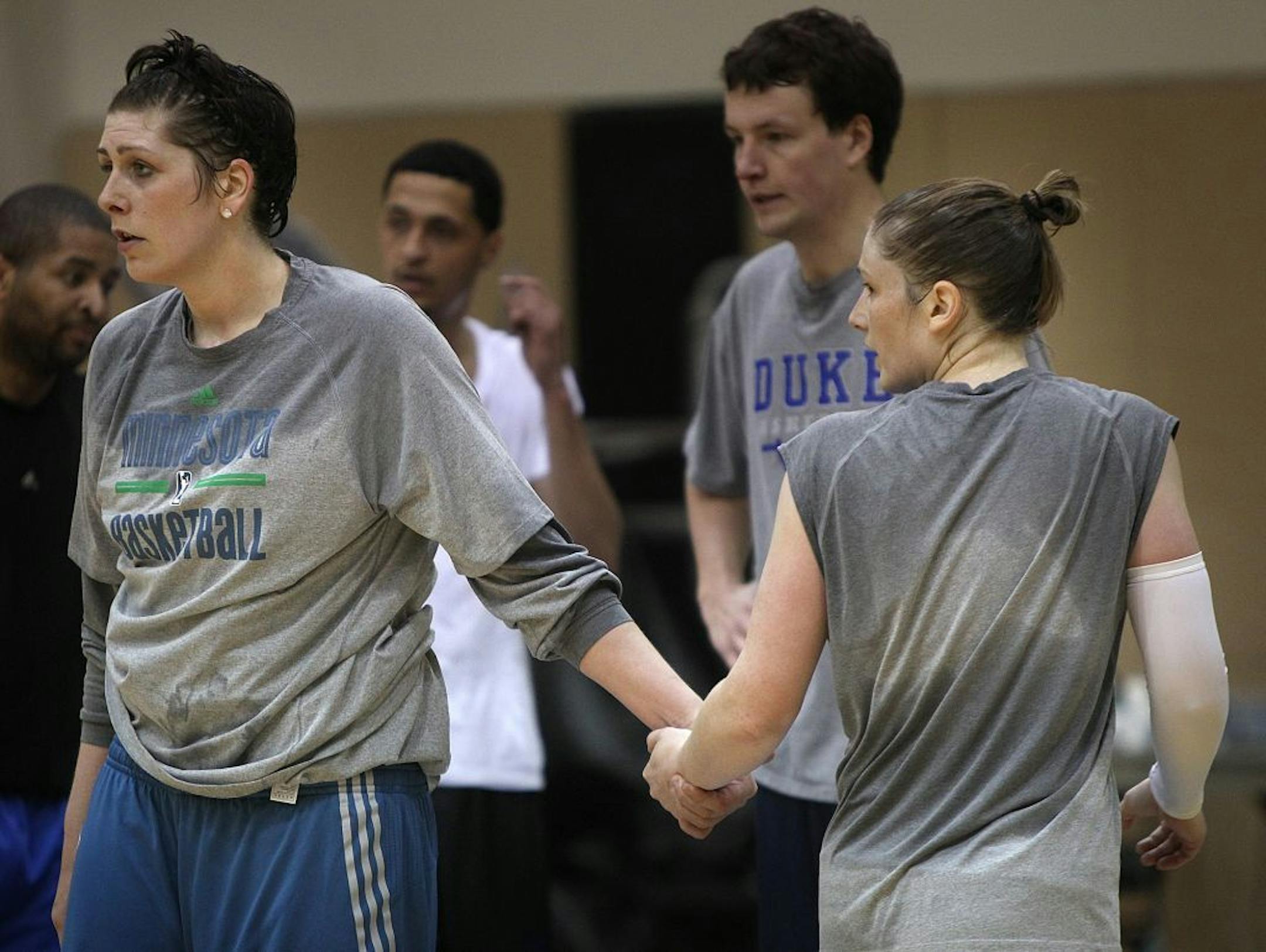Janel McCarville, left, and Lindsay Whalen